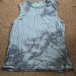 Old Navy Sleeveless Blue Tie-Dye Muscle Tee T Shirt Tall